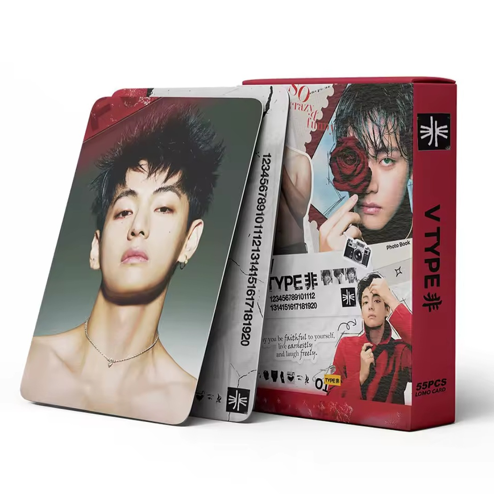 Set Photocards V Bts - 92 Pcs (60 Photocards + 32 Stickers) No Oficial