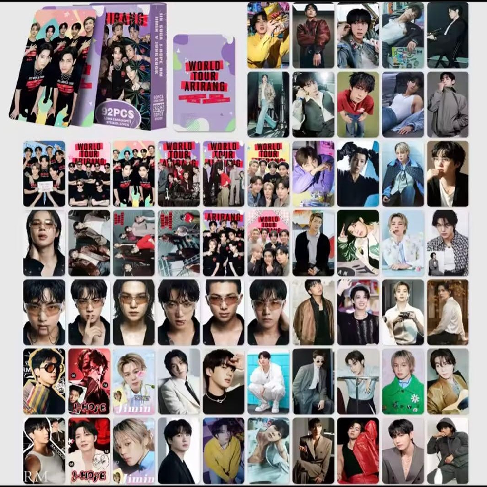 Set Photocards Bts Arirang - 92 Pcs (60 Photocards + 32 Stickers) No Oficial