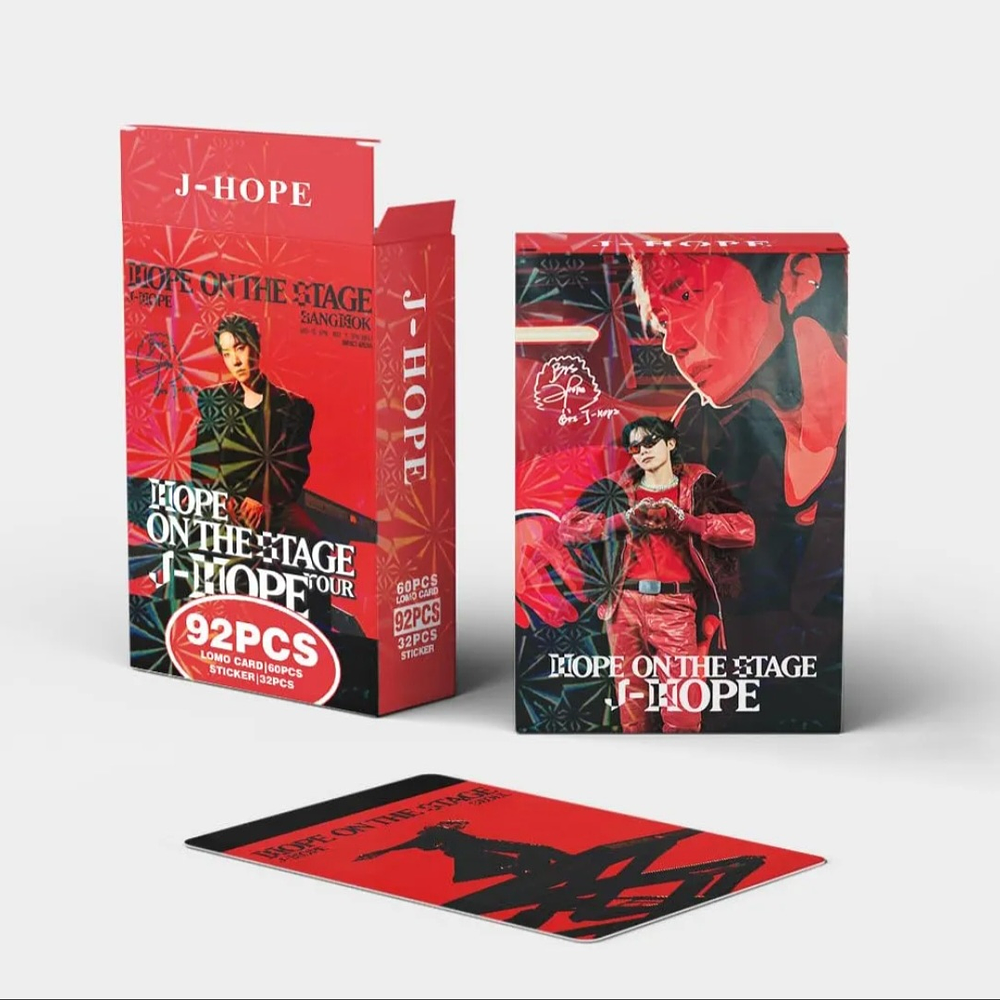 Set Photocards J Hope Bts - 92 Pcs (60 Photocards + 32 Stickers) No Oficial