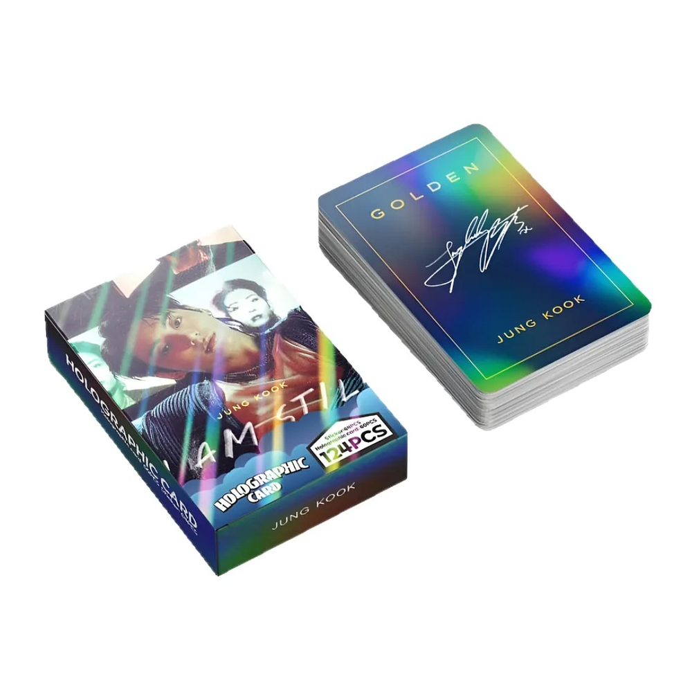 Set Photocards Jungkook Bts - 124 Pcs (60 Photocards + 64 Stickers) No Oficial