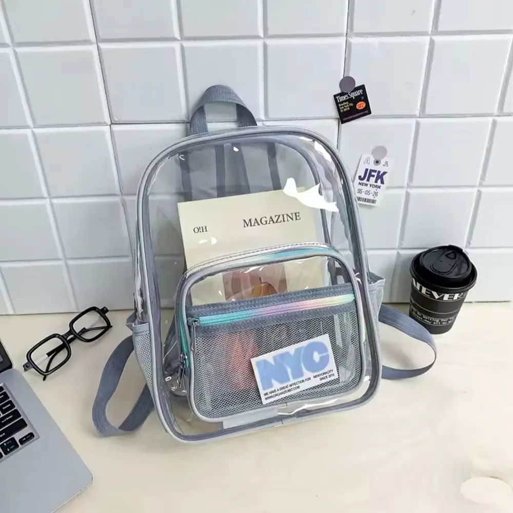 Mochila Transparente K-pop Gris