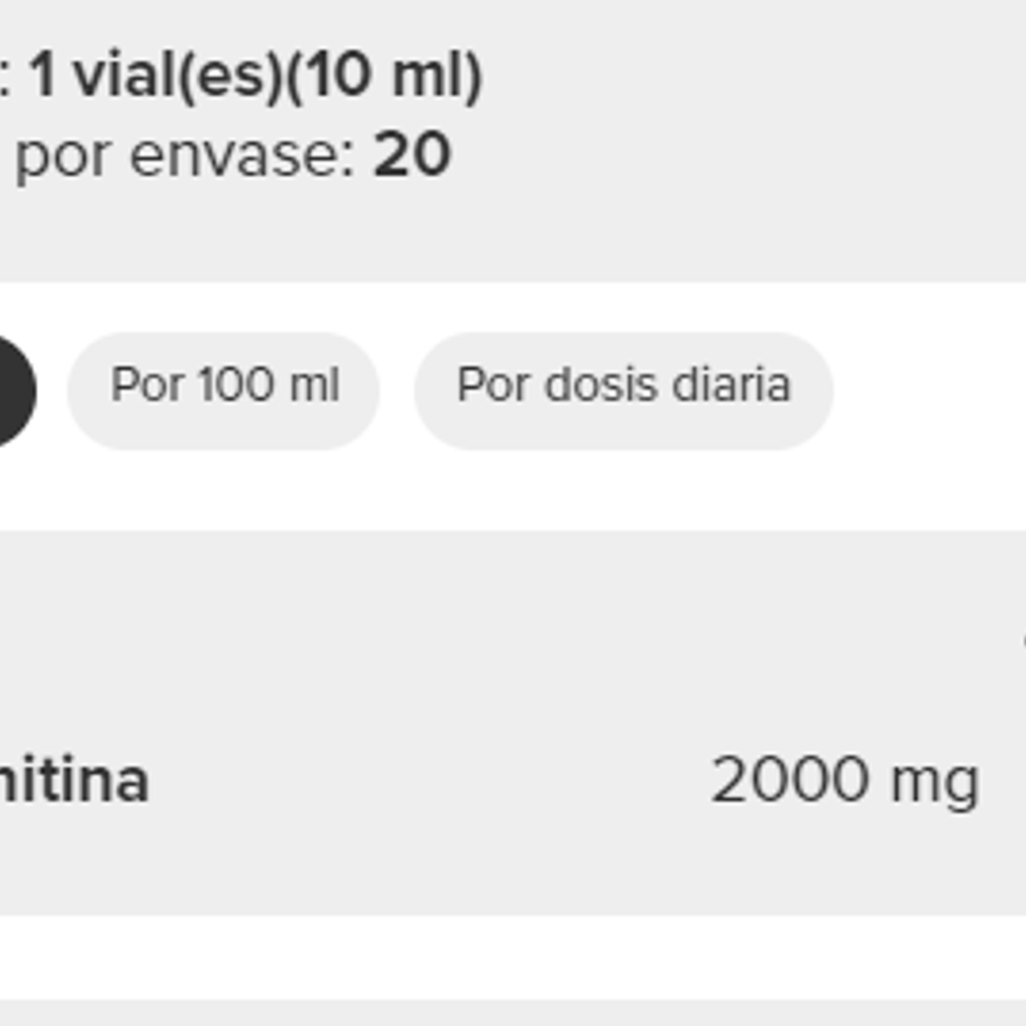 L-Carnitina 2000 20 vials 5