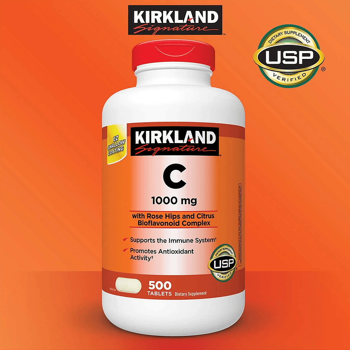 Kirkland Signature Complejo de Vitamina C con Escaramujos y Bioflavonoides Cítricos 1000 mg., 500 Comprimidos 1