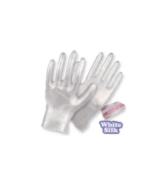 Guantes Vinilo Transparente , Caja dispensador x 100 unidades , White Silk