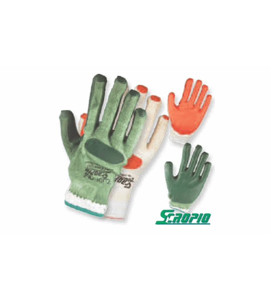 Guantes Hilaza recubiertos en L tex Texturizado para Uso Industrial y Despinar Rosas Scropio, Verde