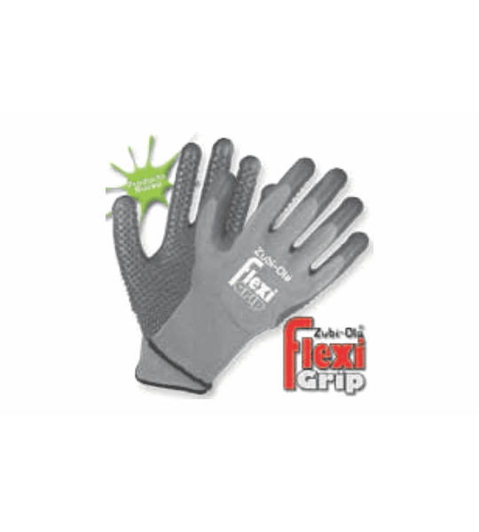 Guantes Poli‚ster, recubiertos en Nitrilo con puntos ,DIP NORMAL , COLOR GRIS , FlexiGrip X