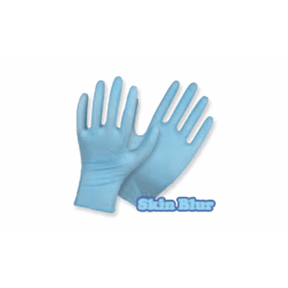 Guantes Nitrilo Azul para Usos Generales (Aprobado por la FDA 21 CFR 177-2600) Manejo de Alimentos , Caja dispensador x 100 unidades. , ?Skin Blur?