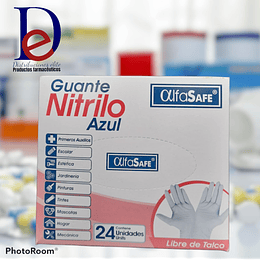 GUANTE NITRILO AZUL (L) X 100 --ALFASAFE UBI 13-D