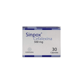SINPOX 500 MG X 30 CAP -CEFALEXINA-EUROPHARMA- CUM 20136552-4- LOTE 05060822- VTO AGO 24 UBI 13-D