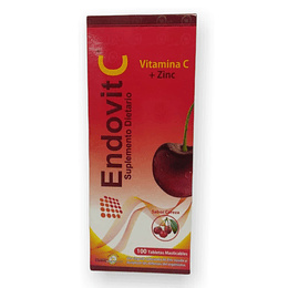 ENDOVIT C CEREZA X 100 TAB -VITAMINA C + ZINC -CRONOMED -VTO OCT 24 -UBI 19-B