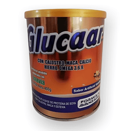 GLUCAAR VAINILLA STEVIA X 400 GR -CALOSTRO+MACA+CALCIO+HIERRO+OMEGA36-NATURALMENTE UBI 13-D