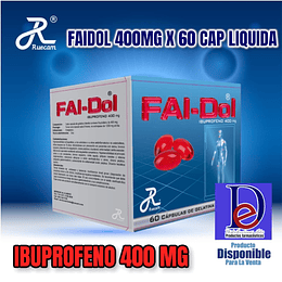 FAIDOL 400 MG X 60 CAP LIQUIDA -IBUPROFENO-RUECAM UBI 7-F