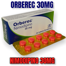 ORBEREC 30 MG X 30 TAB- NIMODIPINO 30MG- BLASKOV- CUM 19967738-1- LOTE A043V3- VTO ENE 25 UBI 18-F