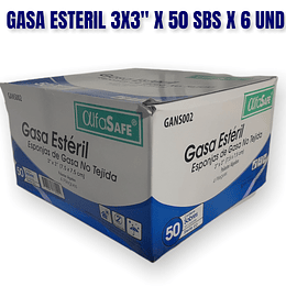 GASA ESTERIL 3"X3 X 50 SBS X 6 UNID --ALFASAFE- VTO NOV 28- UBI 25-A