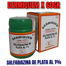 DERMIQUEM 1% POTE X 60 GR- SULFADIAZINA DE PLATA 1%- LABQUIFAR- VTO FEB 26- UBI 3-E