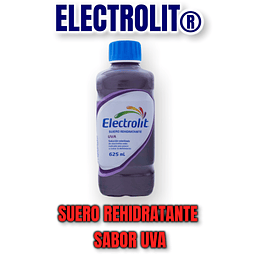 ELECTROLIT SUERO UVA X 625 ML- SALES DE REHIDRATACION- PISA- CUM 0- LOTE M23M429- VTO MAR 25