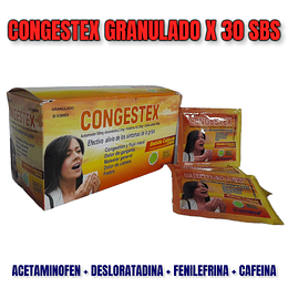 CONGESTEX GRANULADO X 30 SBS -ACETAMINOFEN+CAFEIA+DESLORATADINA+FENILEFRINA-NOVAMED UBI 7-F