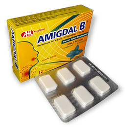 AMIGDAL B X 12 TAB MASTICABLES- BENOXINATO HCL 0.2MG + CETILPIRIDINIO CL 1.0 MG - AH-ROBINS UBI 13-D