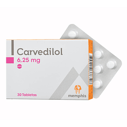 CARVEDILOL 6.25 MG X 30 TAB - -MEMPHIS -VTO OCT 25 -UBI 15-B