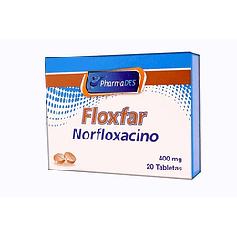 FLOXFAR 400 MG X 20 TAB -NORFLOXACINO-TRIDEX- CUM 19959981-1- LOTE F15062- VTO JUN 24 UBI 13-D