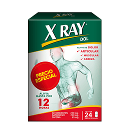 X RAY DOL X 24 TAB- ACETAMINOFEN+ NAPROXENO+ CAFEINA- GENOMMA- VTO OCT 25 UBI 23-C