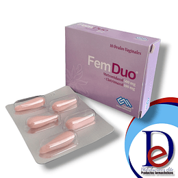 FEMDUO 500MG/100MG X 10 OVULOS -CLOTRIMAZOL+ METRONIDAZOL -COLMED -VTO OCT 25 -UBI 7-D