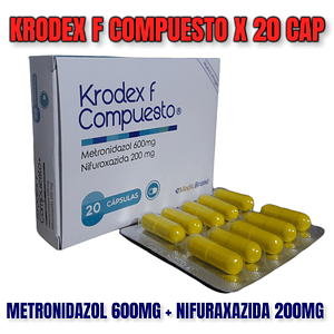 KRODEX F COMPUESTO X 20 CAP- METRONIDAZOL+ NIFUROXAZIDA- MEDICBRAND- - UBI 6-F