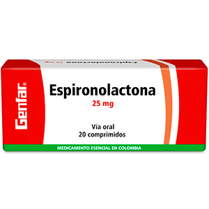 ESPIRONOLACTONA 25 MG X 20 TAB - - GENFAR- 20-D