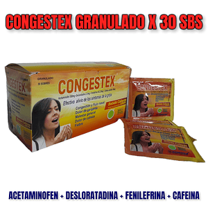 CONGESTEX GRANULADO X 30 SBS - ACETAMINOFEN+ CAFEINA+ DESLORATADINA+ FENILEFRINA- NOVAMED- 29-C