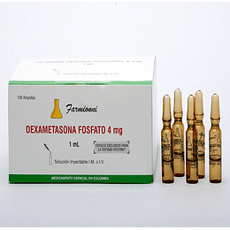 DEXAMETASONA 4MG/1ML X 100 AMP - -FARMIONI -VTO JUL 25 -UBI 19-D