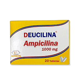 DEUCILINA 1000 MG X 20 TAB -AMPICILINA 1GR -LABQUIFAR -VTO -UBI 3-D