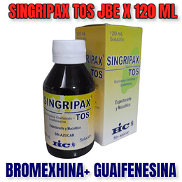 SINGRIPAX TOS JBE X 120 ML -BROMHEXINA+ GUAIFENESINA -HC -VTO FEB 25 -UBI 13-F