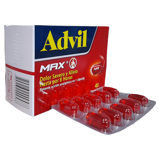 ADVIL MAX X 40 CAP -IBUPROFENO -PFIZER- CUM 19944048-14- LOTE 1415401- VTO ABR 24 UBI