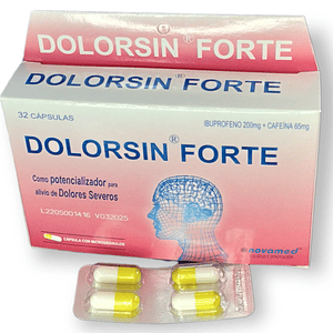 DOLORSIN FORTE X 32 CAP - IBUPROFENO + CAFEÍNA- NOVAMED- 20-E