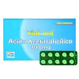 VIOLDOL 100 MG X 250 TAB -ACIDO ACETILSALICILICO -BIOQUIFAR -VTO -UBI 5-C