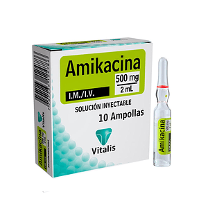 AMIKACINA 500MG/2ML X 10 AMP- - VITALIS- 17-D