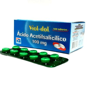 VIOLDOL 100 MG X 100 TAB- ACIDO ACETILSALICILICO 100 MG- BIOQUIFAR- - UBI 5-B