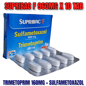 SUPRIBAC F 960 MG X 10 TAB- TRIMETOPRIM+ SULFAMETOXAZOL- BIOQUIFAR- - UBI 4-F
