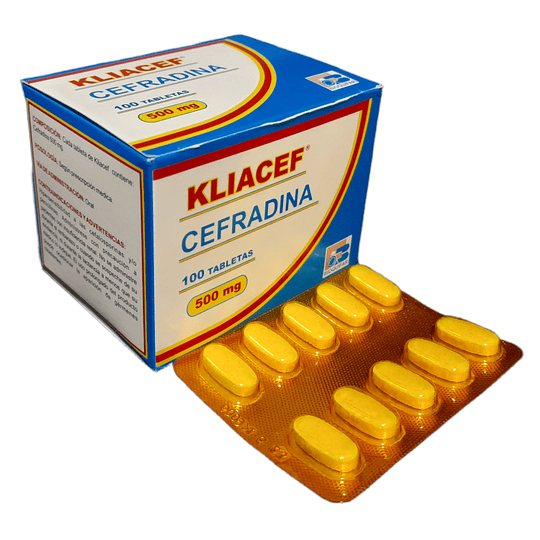 KLIACEF 500 MG X 100 TAB -CEFRADINA-BIOQUIFAR- LOTE 600921- UBI 3-D