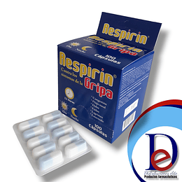 RESPIRIN GRIPA X 100 CAP- ACETAMINOFEN+ CAFEINA+ FENILEFRINA+ CETIRIZINA- SANLY- VTO OCT 26- UBI 23-