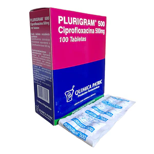 PLURIGRAM 500 MG X 100 TAB -CIPROFLOXACIN 500 MG CJA X 100 TAB-QUIMICA PATRIC UBI 13-D