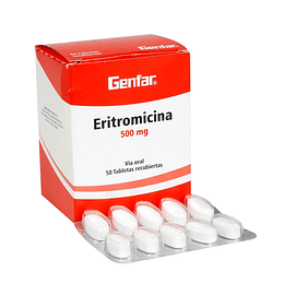 ERITROMICINA 500 MG X 50 TAB - -GENFAR -VTO AGO 24 -UBI 20-B