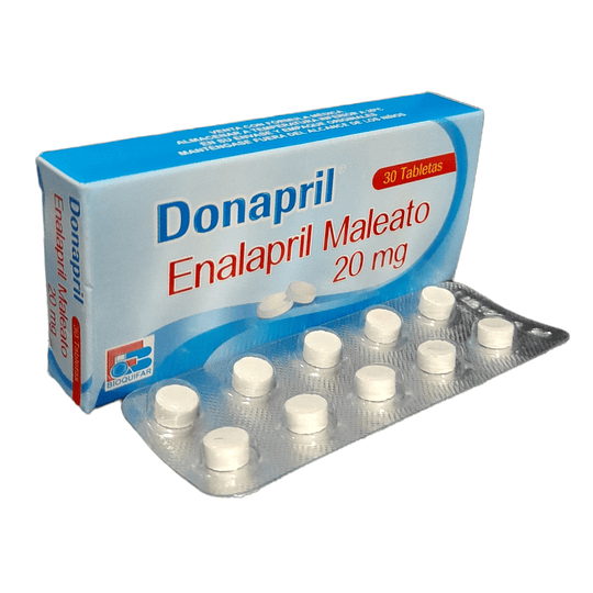 DONAPRIL 20 MG X 30 TAB- ENALAPRIL 20 MG- BIOQUIFAR- VTO ENE 26- UBI 3-D