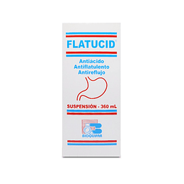 FLATUCID SUSP X 360 ML- ALGINATO+ BICARBONATO DE SODIO+ CARBONATO DE CALCIO- BIOQUIFAR- VTO ENE 26- 