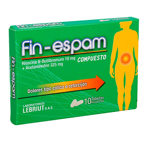 FIN ESPAM COMPUESTO 10MG/325MG X 10 TAB- ACETAMINOFEN+ HIOSCINA- LAPROFF- 14-C