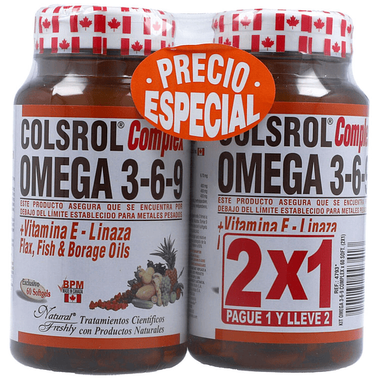 OMEGA 3 COLSROL PLUS X 50 SOFTGEL PACK X 2 --NATURAL FRESHLY UBI 13-D*