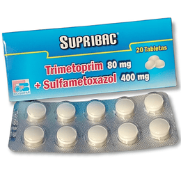 SUPRIBAC 480 MG X 20 TAB -TRIMETOPRIM+ SULFAMETOXAZOL -BIOQUIFAR -VTO MAY 25 -UBI 4-F