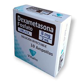 DEXAMETASONA 8MG/2ML X 10 AMP - -VITALIS -VTO MAY 26 -UBI 17-D