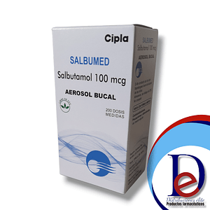 SALBUMED 100 MCG INHALADOR X 200 DOSIS- SALBUTAMOL 100 MCG- CIPLA- - UBI 17-A