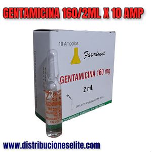 GENTAMICINA 160MG/2ML X 10 AMP- - FARMIONI- - UBI 19-E